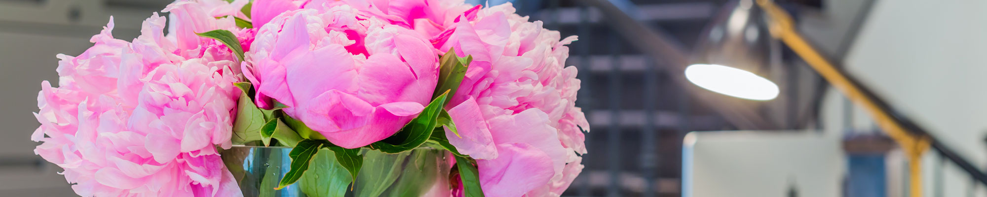 Flowers in vase at corporate event