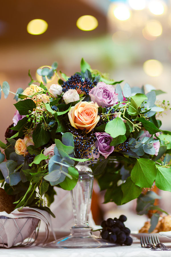 Corporate event table flowers